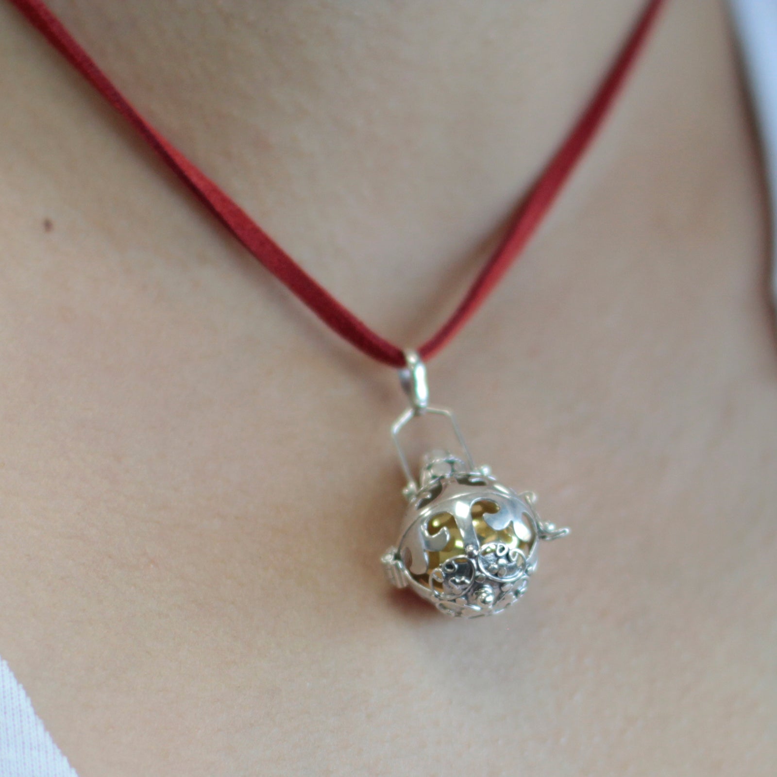 Silverängelklocka – 18 mm • Handgjord 925 silver