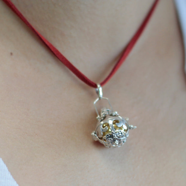 Silverängelklocka – 18 mm • Handgjord 925 silver