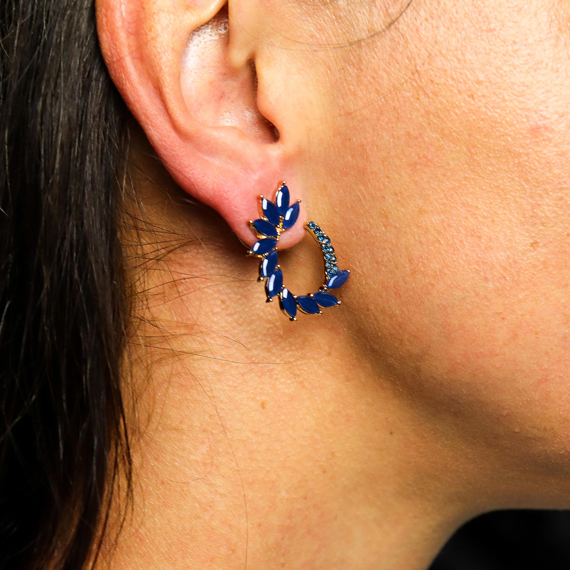 Örhängen i vintageglas · Loop · Royal Blue
