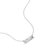 Silverfärgat Mom-halsband med kristallhjärta