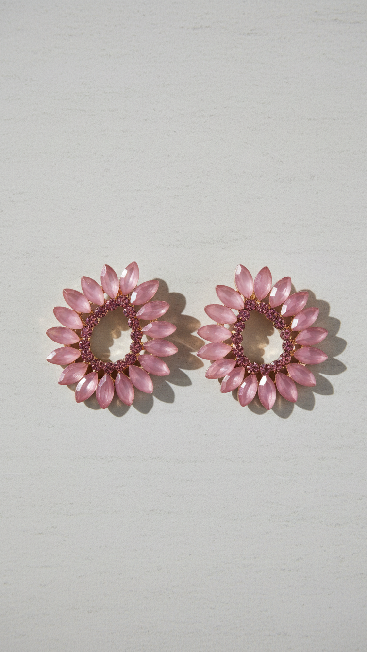 Örhängen i vintagelas · Rosétonad loop