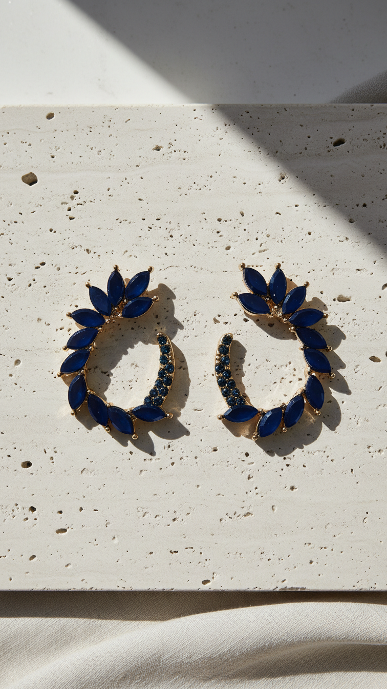 Örhängen i vintageglas · Loop · Royal Blue