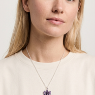 Halsband med ametist – ängelhänge