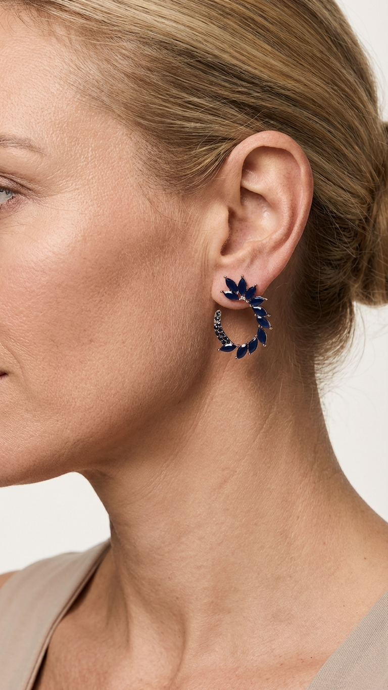 Örhängen i vintageglas · Loop · Royal Blue
