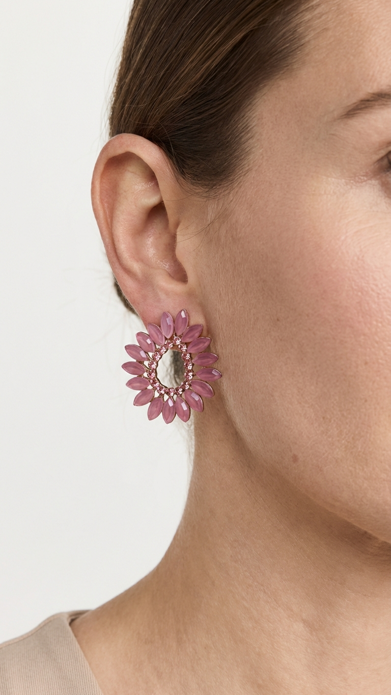 Örhängen i vintagelas · Rosétonad loop