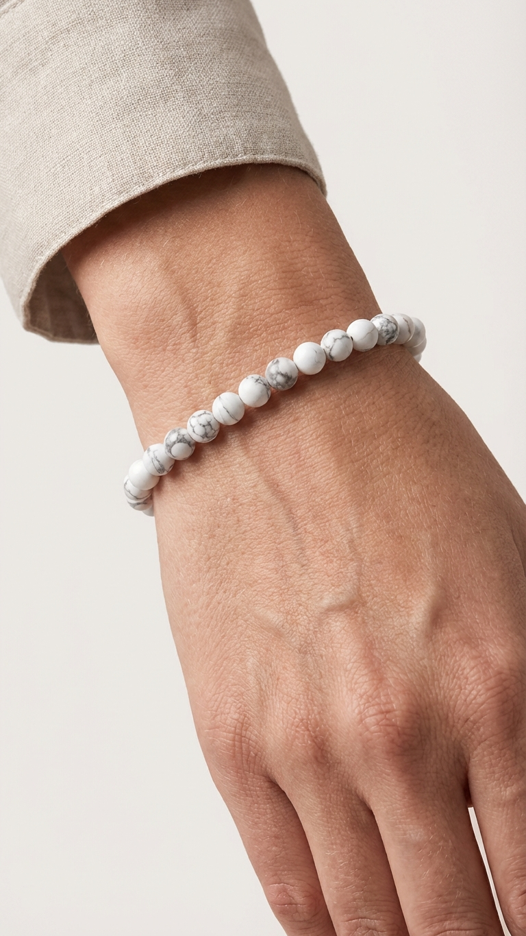 Armband med vit jaspis
