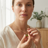 Halsband med peridot · Subhagya
