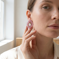 Örhängen i vintagelas · Rosétonad loop