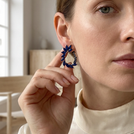 Örhängen i vintageglas · Loop · Royal Blue