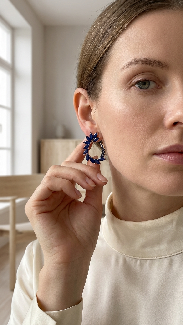 Örhängen i vintageglas · Loop · Royal Blue
