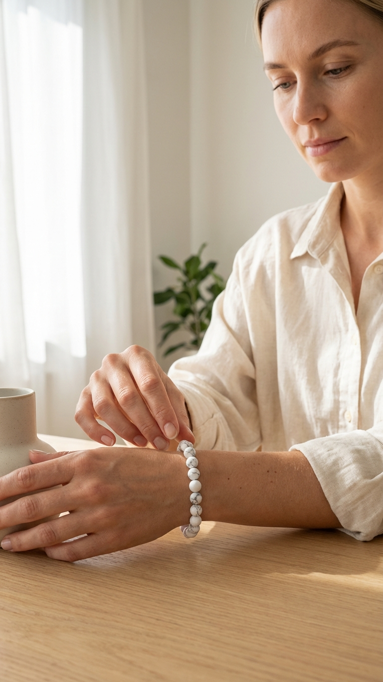Armband med vit jaspis