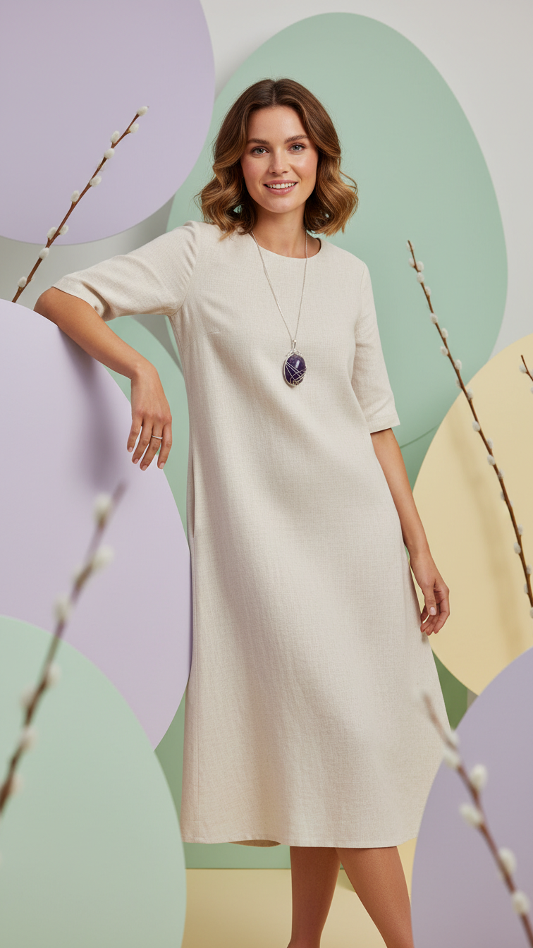 Halsband med ametist – swirltråd