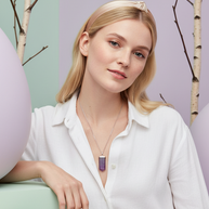 Halsband med ametist – platt kristallspets