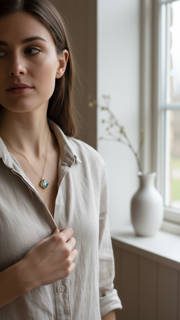 Halsband med labradorit · Subhagya