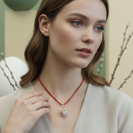 Halsband med silveränglaklocka – magisk design 18 mm