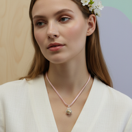 Halsband med silveränglaklocka – skyddsängel 16 mm